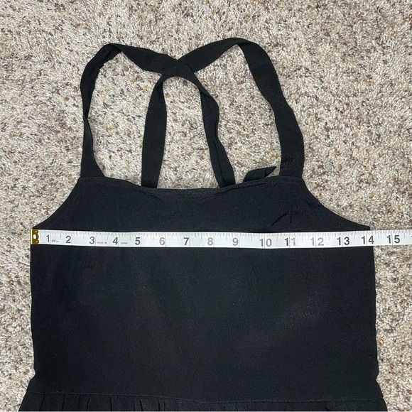 Madewell Smocked Crop Wide Leg Jumpsuit in True Black 2 H1084 - Picture 12 of 16